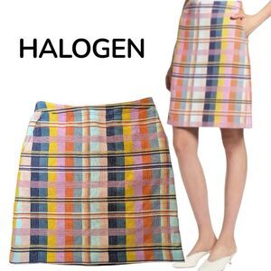 Halogen Multi Color Plaid Skirt w Pockets M L